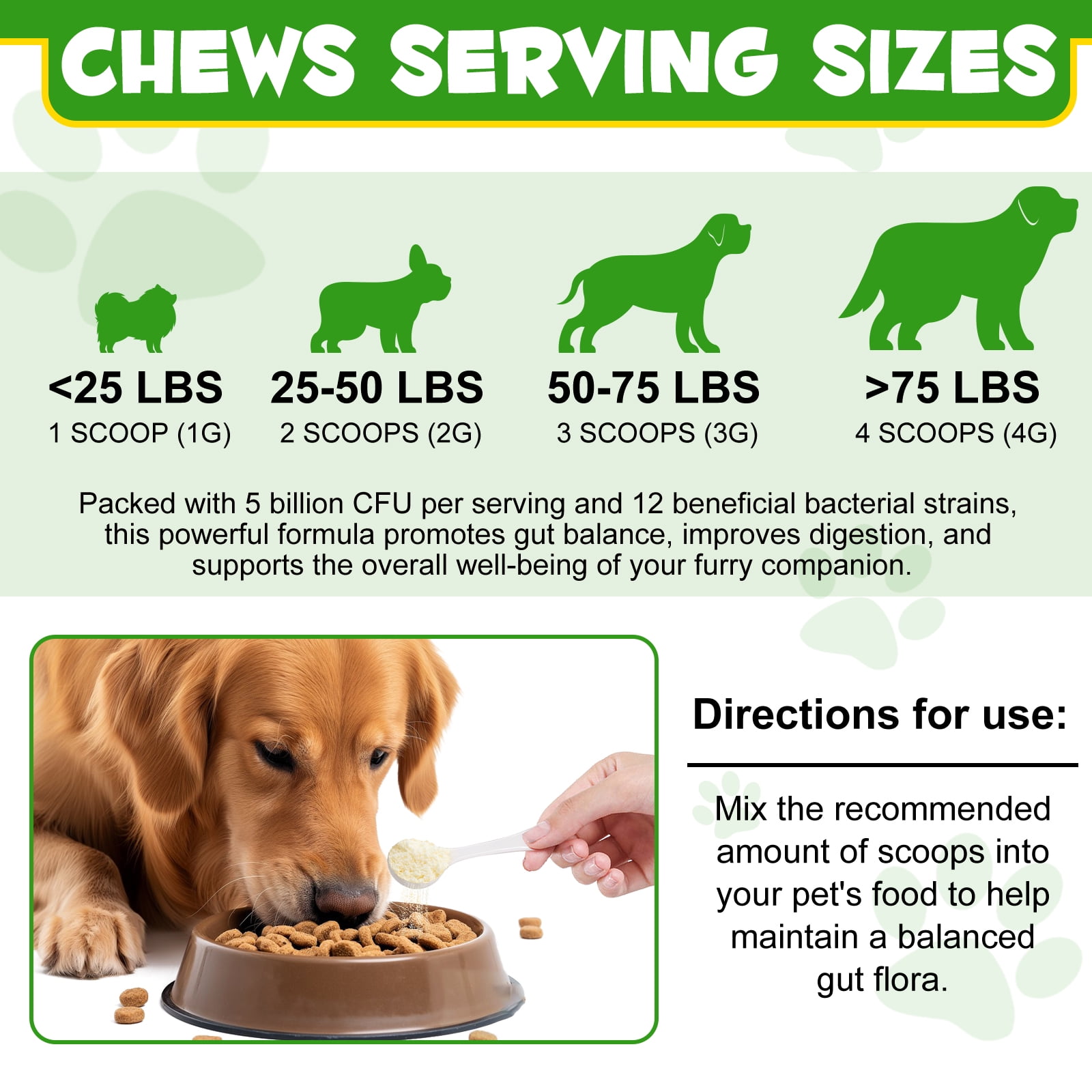 Oimmal Probiotic for Dogs Gut, 12 Strains & Prebiotics + Prebiotics Support for Dogs Digestion, Powder Probiotic for Dogs Digestive Immunity - 120g X 2Pack