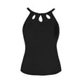 thumbnail image 6 of TOWED22 High Neck Tankini Top Backless Bathing Suit Tops for Women Swimsuit Top Key Hole Swim Top Only(Black,XXL), 6 of 7
