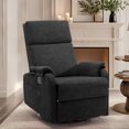 thumbnail image 1 of YSICK Manual Swivel Rocker Recliner Chair for Small Spaces Chenille for Living Room,Black, 1 of 7