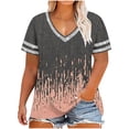 thumbnail image 2 of Rciityk Womens Summer Tops Plus Size V Neck Short Sleeve T Shirts Loose Casual Floral Printed Basic Oversized Tees for Beach Vacation, 2 of 6