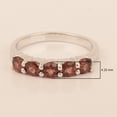 thumbnail image 5 of Mooneye 4mm Round Shape Garnet 925 Sterling Silver Half-Eternity Women Stackable Wedding Ring, 5 of 7