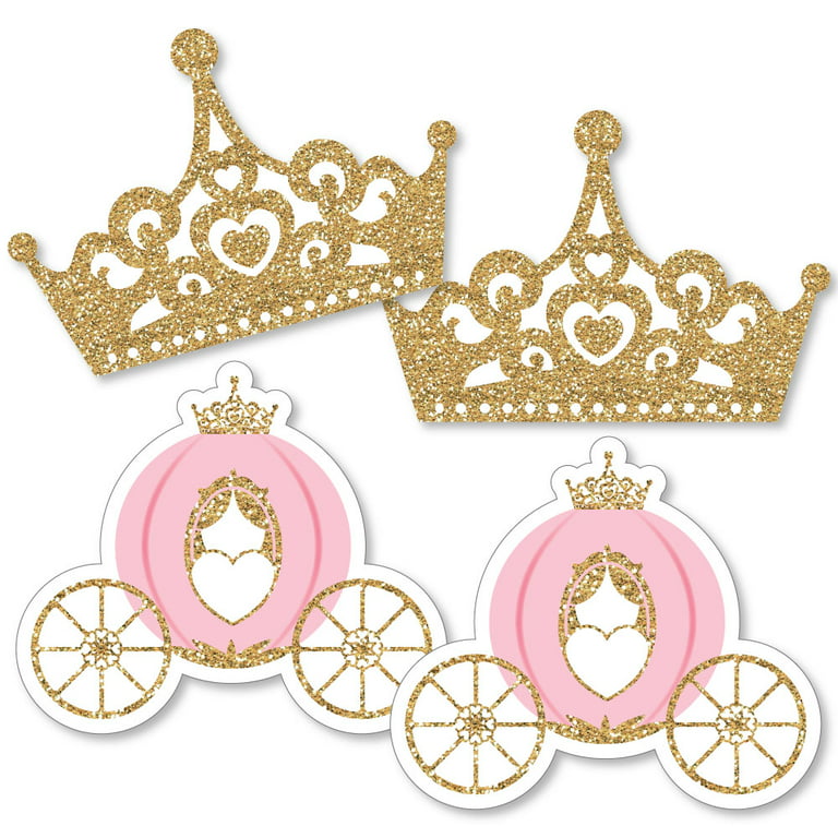 hat kommentator Imperialisme Big Dot of Happiness Little Princess Crown - Tiara & Carriage Decorations  DIY Pink and Gold Baby Shower or Birthday Party Essentials - Set of 20 -  Walmart.com