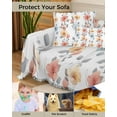 thumbnail image 4 of Fall Flower Floral Sofa Couch Covers for Dog,Washable Sectional Couch Slipcovers for Loveseat with Tassels,Autumn Botanical Leaves Plant Non Slip Sofa Throw Cover Blanket Large 71''x102'', 4 of 8