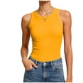 thumbnail image 7 of vigerkar Sleeveless Tank Tops for Women High Neck Racerback Ribbed Knit Top Summer 2026 Casual Basic Slim Fit Workout Shirts (Orange, XXL), 7 of 7
