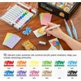 thumbnail image 4 of Shuttle Art 44 Pcs Magic Form Texture Painting Kit, Including 28 Pcs Foam Texture Paper, 12 Colors Brush Tip Acrylic Paint Markers, Magical 3D Effect Texture Painting Kit, 4 of 7