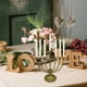 thumbnail image 5 of Candelabro de Hanukkah de hierro dorado, superficie brillante de siete cabezas, 5 of 6