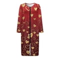 thumbnail image 5 of FOR U DESIGNS Gold Heart Pattern House Dresses for Woman Comfortable House Dresses for Older Women Zip Up Zipper Dusters Robe House Coat with Pockets, S, 5 of 8