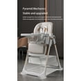 thumbnail image 3 of Baby Feeding High Chairs,Baby Portable Folding Dining Chairs for 6 Months to 3 Years,Adjustable Height,PU leather,Unisex,WHITE, 3 of 8
