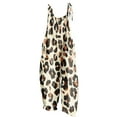 thumbnail image 2 of Usmixi Jumpsuits for Women Casual Pocket Loose Soft Cotton Linen Overalls Adjustable Strap Vintage Floral Baggy Long Jumpsuits Summer Formal Leopard Print Round Neck Sleeveless Maxi Rompers, 2 of 5