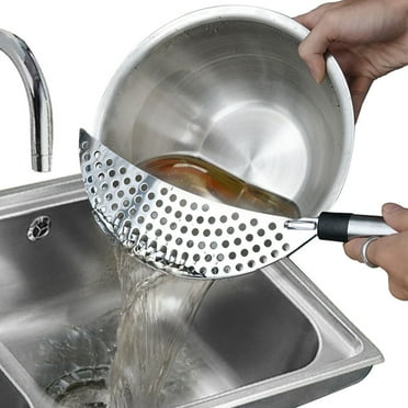 HEANUJJ Crescent Pot Strainer 2Pcs Made of Mirror Polished Stainless Steel for Cooking