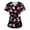 Black, variant on Valentine's Day Scrub Tops for Women Cute Heart Print V Neck Nurse Scrubs Stretchy Working Uniform Workwear