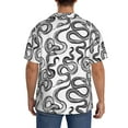 thumbnail image 5 of Xecao offers the Hand Drawn Snake for Men's Casual Short-sleeved Shirt, a button-up collared shirt with a pocket, perfect for beach vacations and yacht travel in the Medium size., 5 of 7