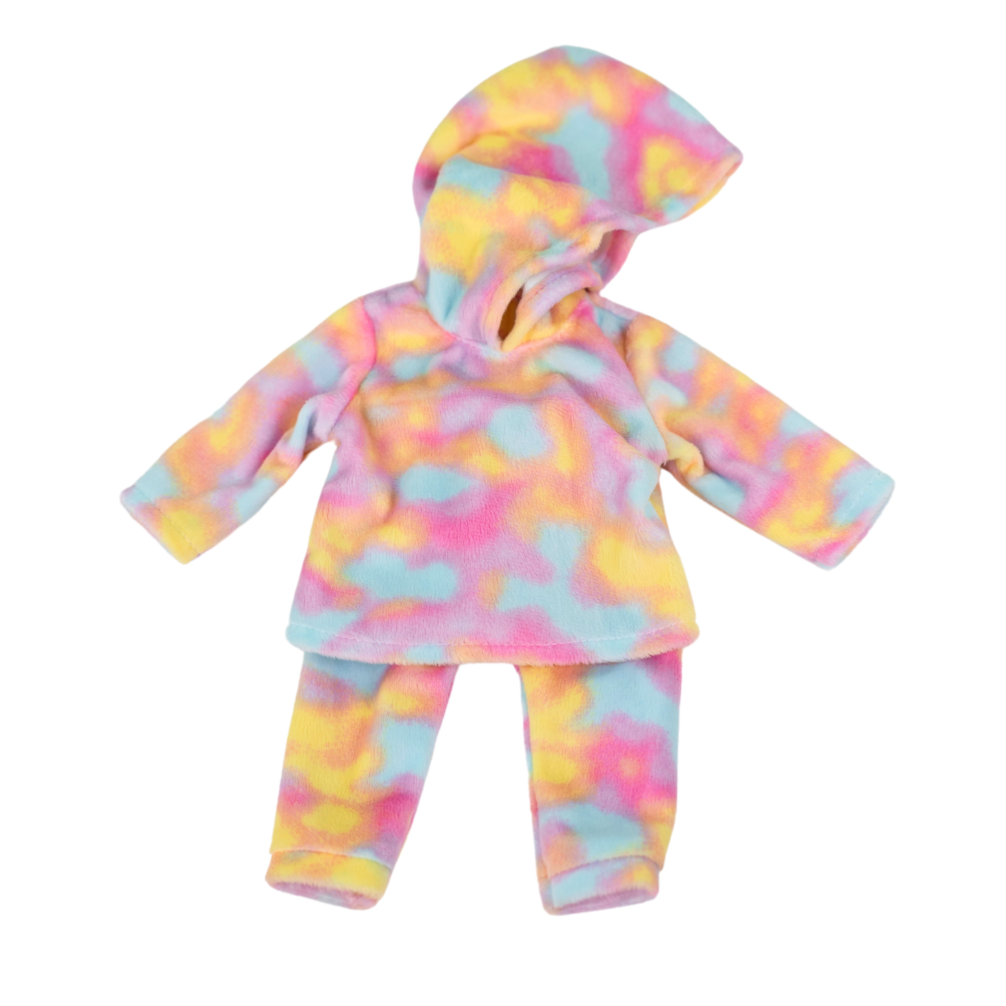 My Life As Loungewear Fashion Set for 18-inch Doll, 3 Pieces Included, Pink Yellow Blue Tie-Dye