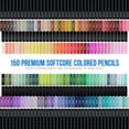 thumbnail image 4 of US Art Supply Master 150 Colored Pencil Set with 2 Left-Hand 9” x 12” Sketch Pads, 60 Pages, 4 of 5