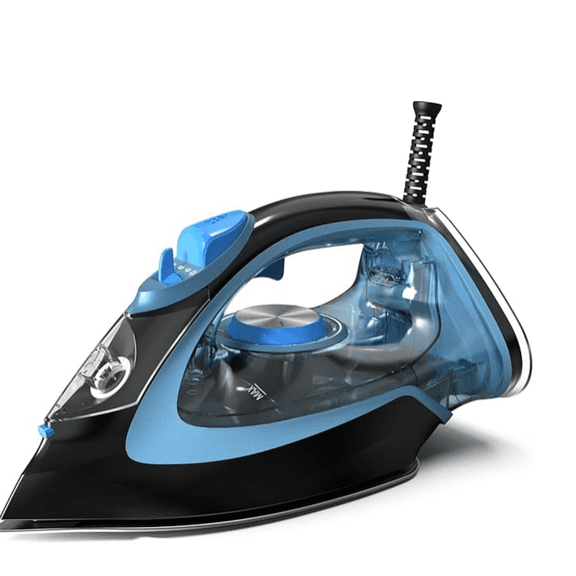 Steam Iron for Clothes, 1750W Clothes Iron Rapid Heating, Non-Stick Ceramic Soleplate, 3-Way Auto-Off, 15.21oz Water Tank, Self-Cleaning, Anti-Drip, Anti-calc Ironing Clothes for Home, Blue