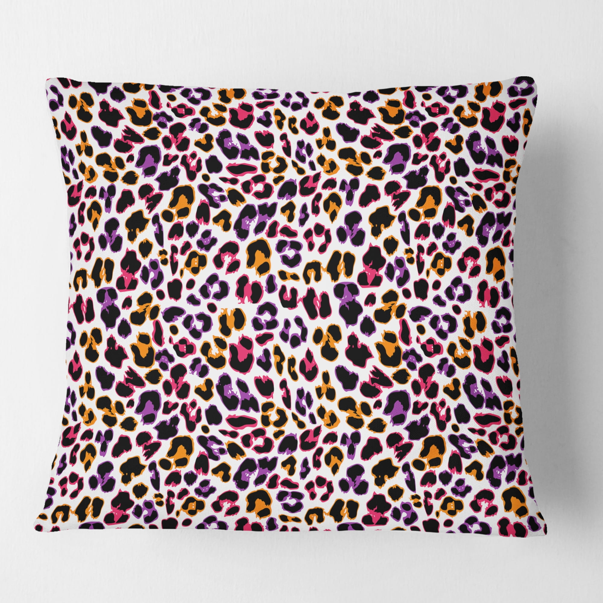 Designart Leopard Fur Safari VII' Mid-Century Modern Throw Pillow - 16x16