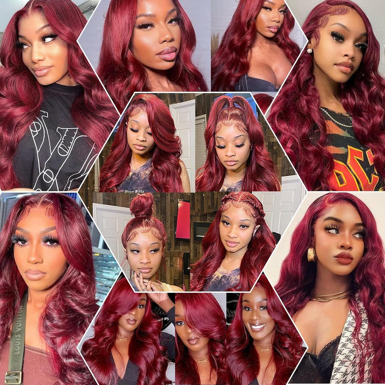 28 Inch Wine Red Body Wave Heat Resistant Synthetic Fiber Wig - Adjustable Breathable Cap for Women, Natural Look for Daily & Special Occasions
