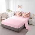 thumbnail image 5 of Manfei Cute Bow Duck Animal Bedding Comforter Set for Boys Girls, Rustic Floral King Bedding Sets, Pink Reversible, 7-Piece, 5 of 7