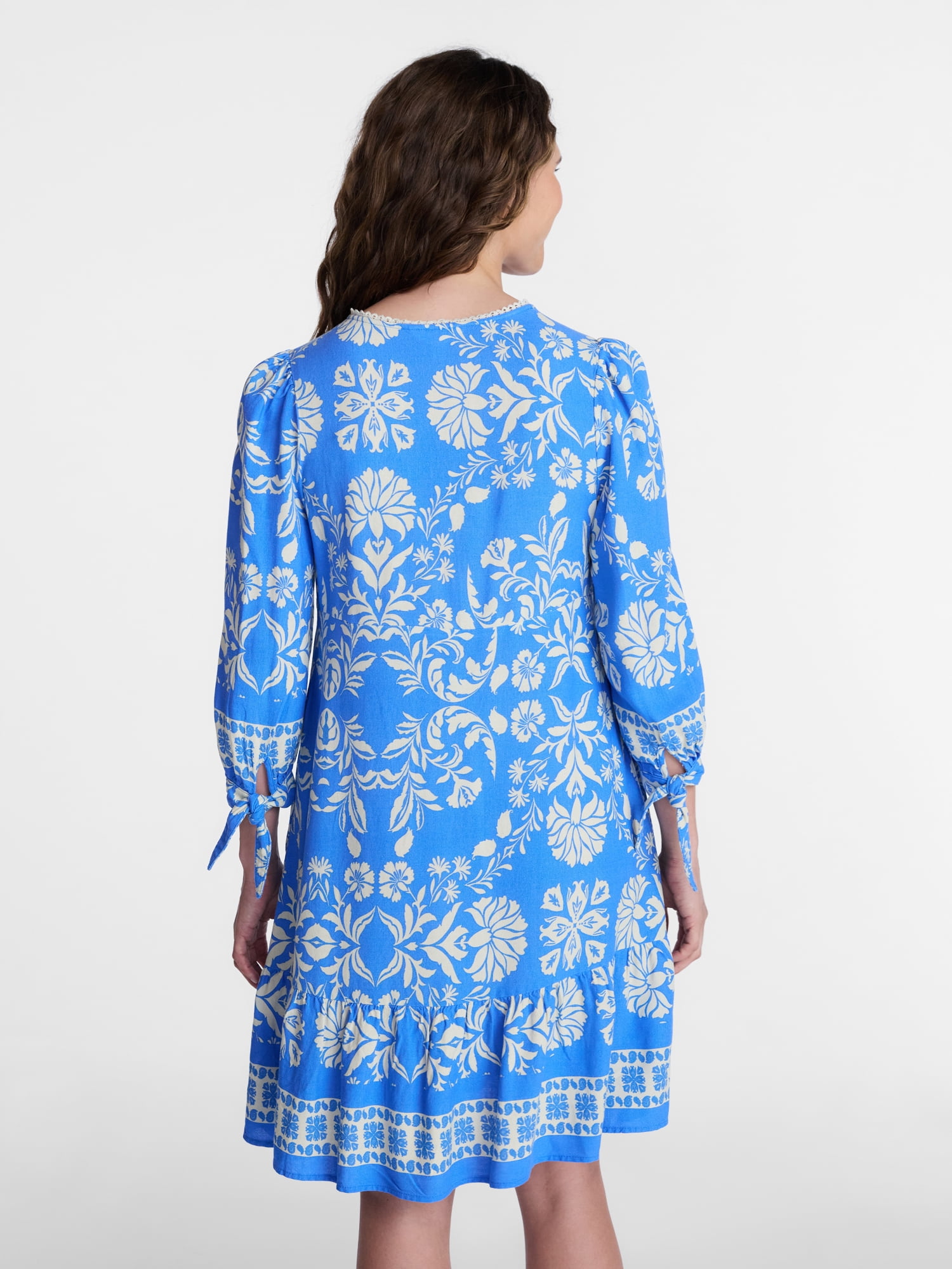 Time and Tru Women's A-Line Border Print Mini Dress, Sizes XS-XXXL