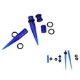 thumbnail image 4 of 36PC 8 Types Fashionable Acrylic Stretcher Ear Plug Taper Expander O Ring Stretching Kit,14G-00G, Natural Recovery Solution [Transparent Blue], 4 of 6