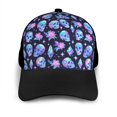 thumbnail image 3 of Yiaed star Skull flower crystal Print Baseball Cap Dad Hat Polo Style Plain Blank Adjustable Size, 3 of 5
