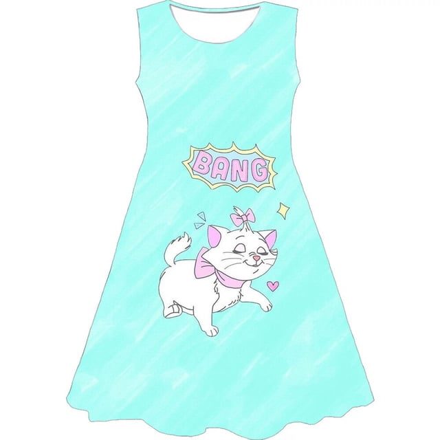 Disney - lindo vestido sin mangas de verano Mary Cat Girl, vestido de traje de fiesta de princesa, lindo, Kawai, elegante vestido sin mangas160 Gao Jinjia LED