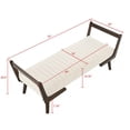 thumbnail image 3 of GZXS 52" Upholstered Chenille Bench in Beige, Mid-Century Modern Channel-Tufted Seat with Walnut Rubber Wood Frame, Easy Assembly, 3 of 8