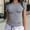 Gray, variant on QUNYINEY Casual T-Shirts for Women Short Sleeve Crew Neck Solid Tops Slim Summer Pullover Women Tops