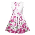 thumbnail image 4 of 4-14 Years Girls Dresses Ruffle Sleeves Summer Kids Cotton Casual Dress Round Neck Sleeveless Party Swing Festive Dress for Girls Pink B 7-8 Years, 4 of 6
