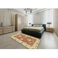 thumbnail image 4 of Ahgly Company Indoor Square Abstract Brown Gold Oriental Area Rugs, 7' Square, 4 of 6