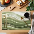 thumbnail image 2 of Green Abstract Waves Placemats Set of 4, Gradient Fluid Luxury Oil Painting Placemats for Dining Table, Place Mats for Kitchen Tabletop, Waterproof Wipeable Dining Table Mats Set, 2 of 9