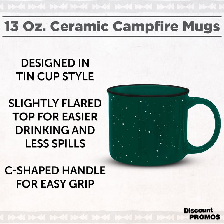 Ceramic Campfire Mug 13 oz. Set of 10, Bulk Pack - Speckled Camping Tea  Cups - Green - Walmart.com