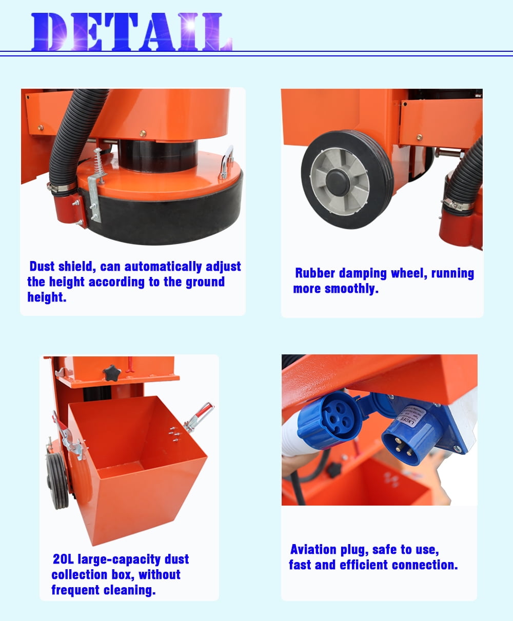 INTSUPERMAI 220V Concrete Floor Grinder & Polisher, Sanding