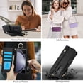 thumbnail image 6 of ELEHOLD For Samsung Galaxy Z Fold 6 Phone Case Leather Crossbody Zipper Card Wallet Flip Case Kickstand Cover, with Ring Holder,Full Body Protection-Black, 6 of 7