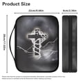thumbnail image 5 of FKELYI Grey Cross Print Bible Cover with Handle Faux Leather Bible Case Book Cover with Zipper Pocket for Prayer Study Christian Bag Book Organzoer Holder Scripture Protector, 5 of 6