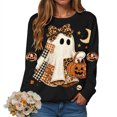 thumbnail image 2 of Duqingm Halloween Sweatshirts for Women Ghost Oversized Crewneck Sweatshirt Cute Pumpkin Graphic Fleece Pullover,XL, 2 of 6