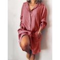 thumbnail image 3 of RWJDXD WUJS Automne Nouvelle Chemise Longue pour Femmes en Coton Lin Cardigan à Manches Longues Chemise à Boutons Multiples, 3 of 7