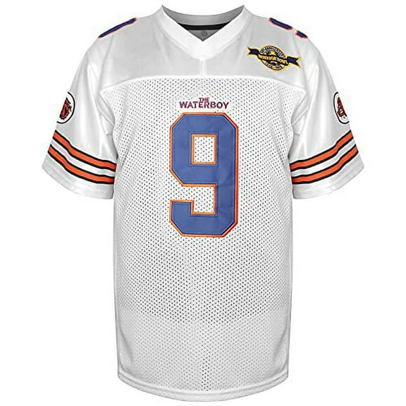 Phoneutrix Bobby Boucher #9 The Waterboy Adam Sandler Movie Mud Dogs Bourbon Bowl Football Jersey (White, Small)