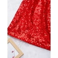 thumbnail image 6 of Zaldita Kids Girls Sequins Bodycon Mini Skirts Sparkly Elastic Waist Pencil Skirts Ballet Dance Party Skorts Dancewear Red 130, 6 of 7