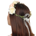 thumbnail image 5 of Corona de flores rosas para mujeres y niñas, corona romántica para el pelo, guirnalda de Halo, tocado, boda, fiesta de cumpleaños, accesorios para fotos de maternidad, 5 of 5
