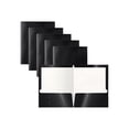thumbnail image 3 of 2 Pocket Glossy Laminated Black Paper Folders, Letter Size, Black Paper Portfolios by Better Office Products, Box of 25 Black Folders, 3 of 5