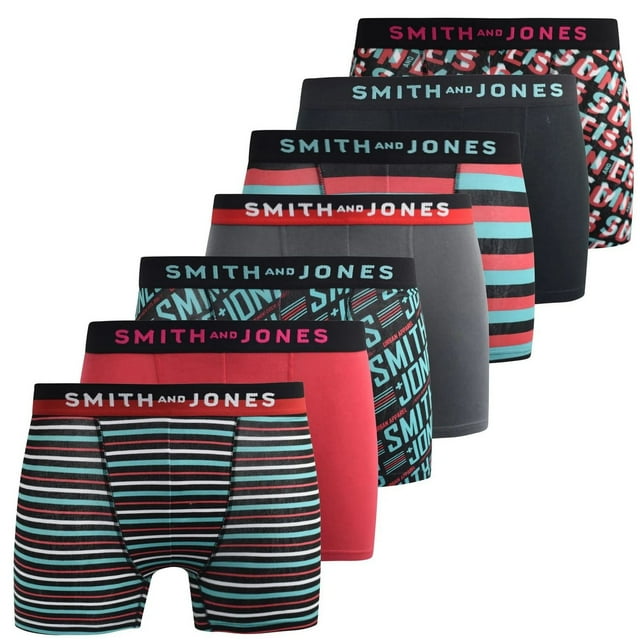 Smith & Jones Boxeurs pour Hommes Taden à Motifs Assortis (Lot de 7)