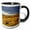 Black/White, variant on 3drose, Bison Grazing in Badlands in Theodore Roosevelt Np, North Dakota, Usa, 11oz Two-tone Black Mug