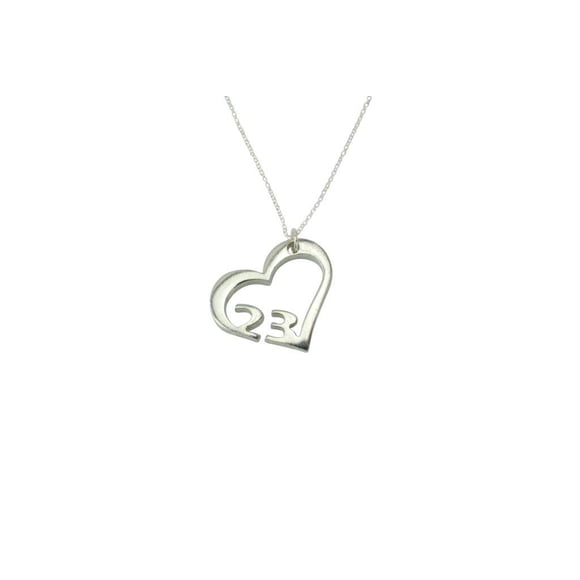 23 Year Wedding Anniversary Necklace - Heart Shaped with 23 Year Cut Out Design
