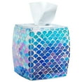 thumbnail image 1 of Mosaic Glass Tissue Holder | Decorative Tissue Cover | Bathroom Accessory | Square Box G, 1 of 6