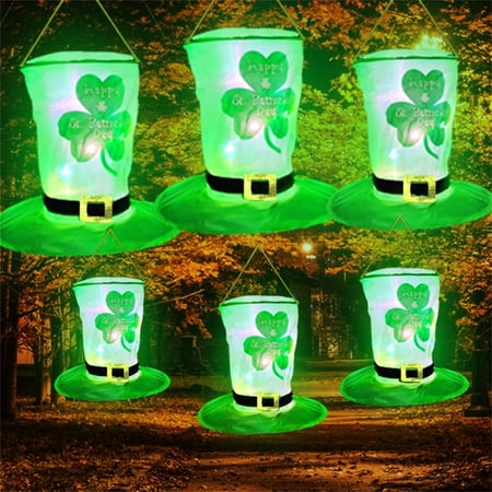 PoypyozzZ Green Shamrock Hat Irish Festival Party Cap St. Patricks Day Tophat Creative Headdress Party Favors Decorations Props(Buy 2 Get 1 Free,Ship 3)