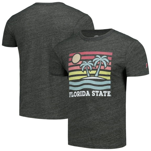 Men's League Collegiate Wear Heather Charcoal Florida State Seminoles Hyper Local Victory Falls Tri-Blend-T-Shirt