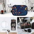thumbnail image 5 of Portable Travel Toiletry Bag Roll up Makeup Bag Spacious Hanging Hook Makeup Bag for Travel Gym Camping Black Haunted House, 5 of 9