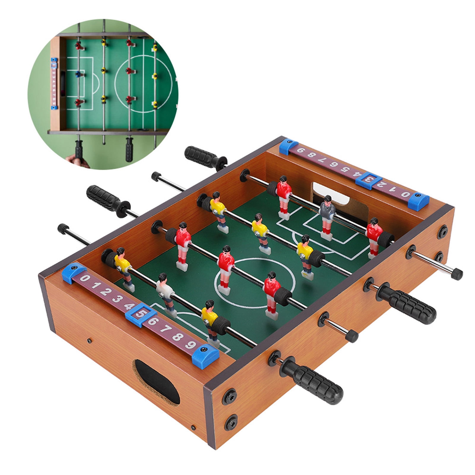 Rupoun Tabletop Foosball Table Soccerball Sports Gift Indoor Game For Party Kids And Family Play Toys Wooden Mini Football Game 13.6 inches / 34.5 cm