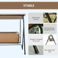 thumbnail image 6 of GVN Outdoor Porch Swings,Hanging Porch Swings,3-Person Porch Swing with Stand, Outdoor Swing for Patio Porch with Comfortable Swing Bench-Style Seat, Brown, 6 of 9